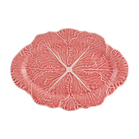 Bordallo Pinheiro Pink Cabbage Leaf Oval Platter, 37.5cm