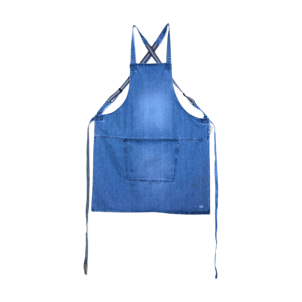 Dutchdeluxes Denim Suspender Apron in Blue