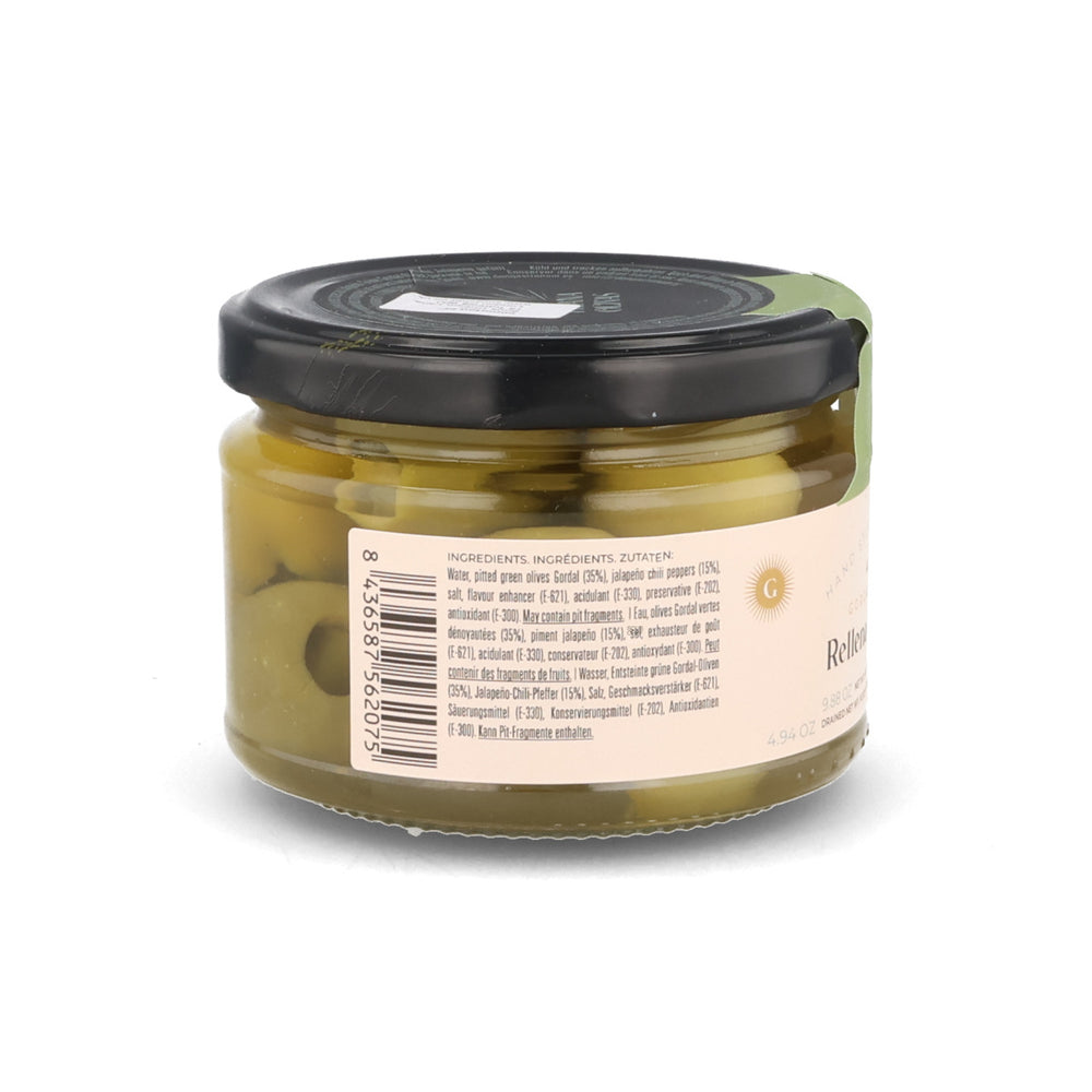 Jalapeno Stuffed Green Gordal Olives, 280g