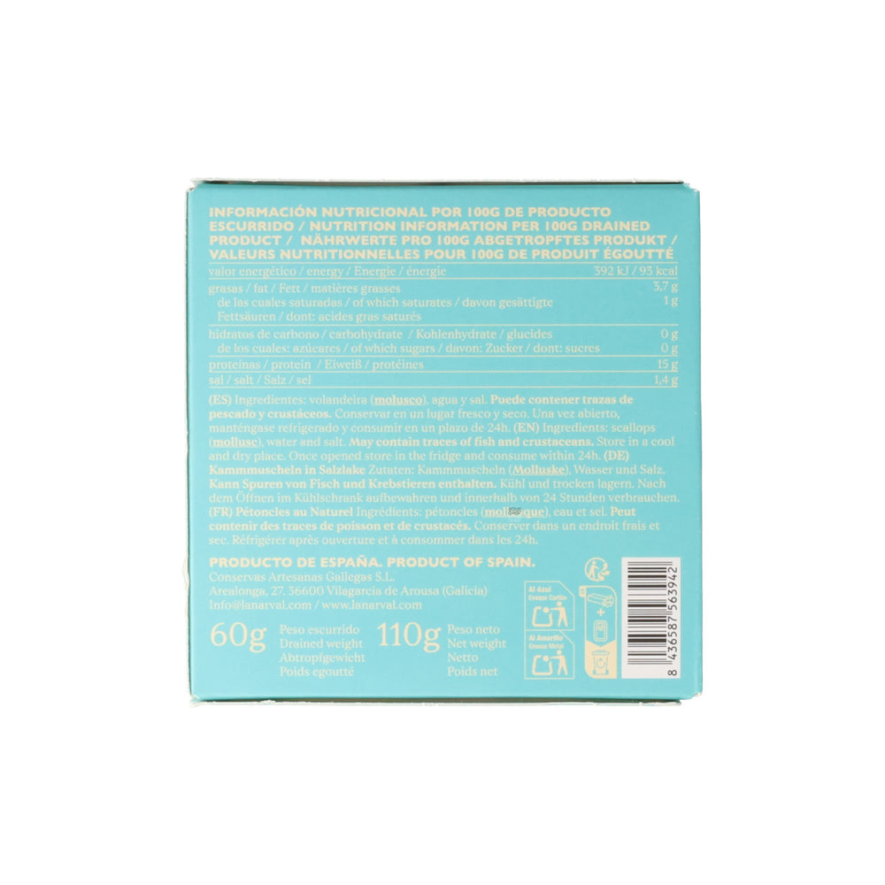 La Narval Premium Small Galician Scallops in Brine, 120g