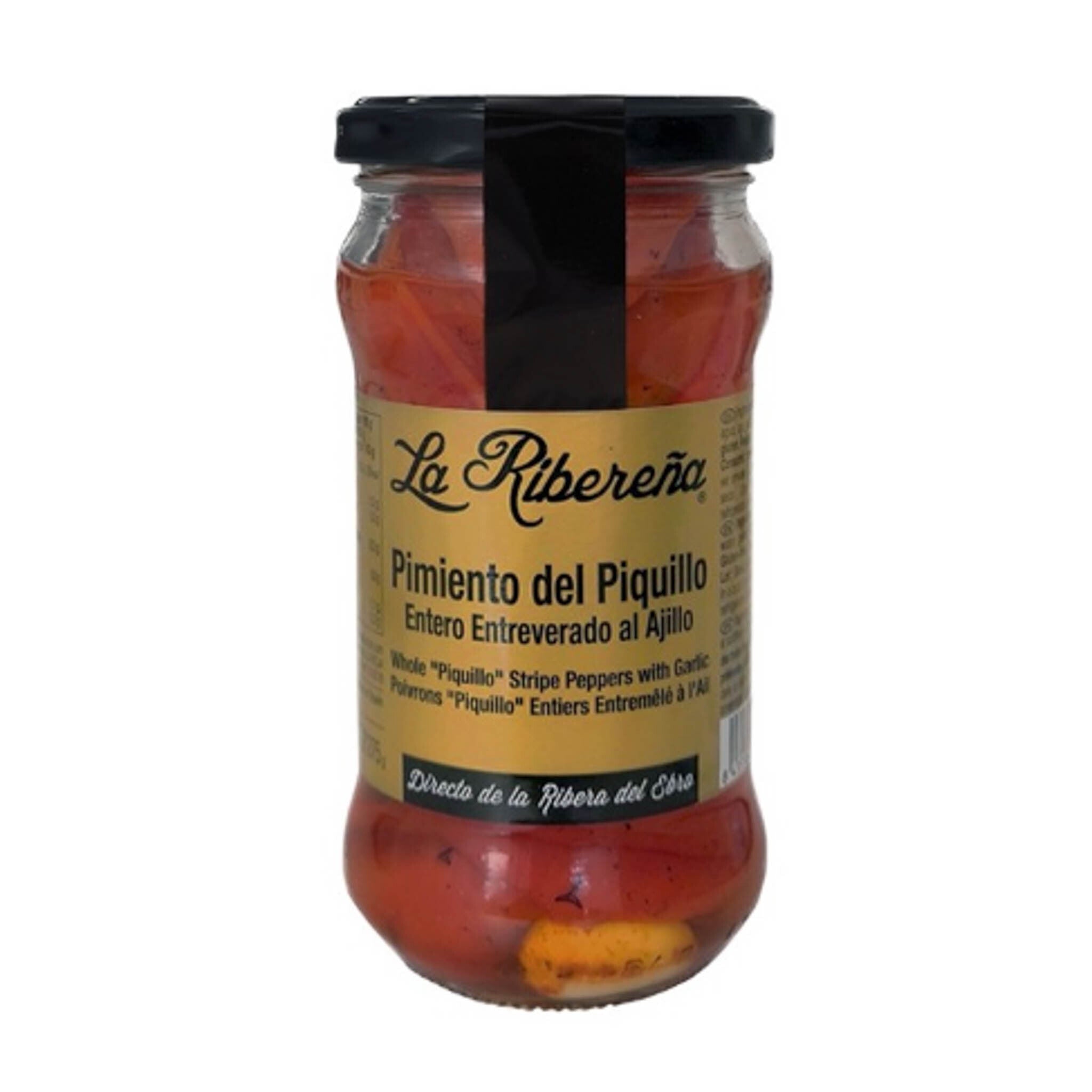 La Ribena Piquillo Stripe Peppers with Garlic, 290g