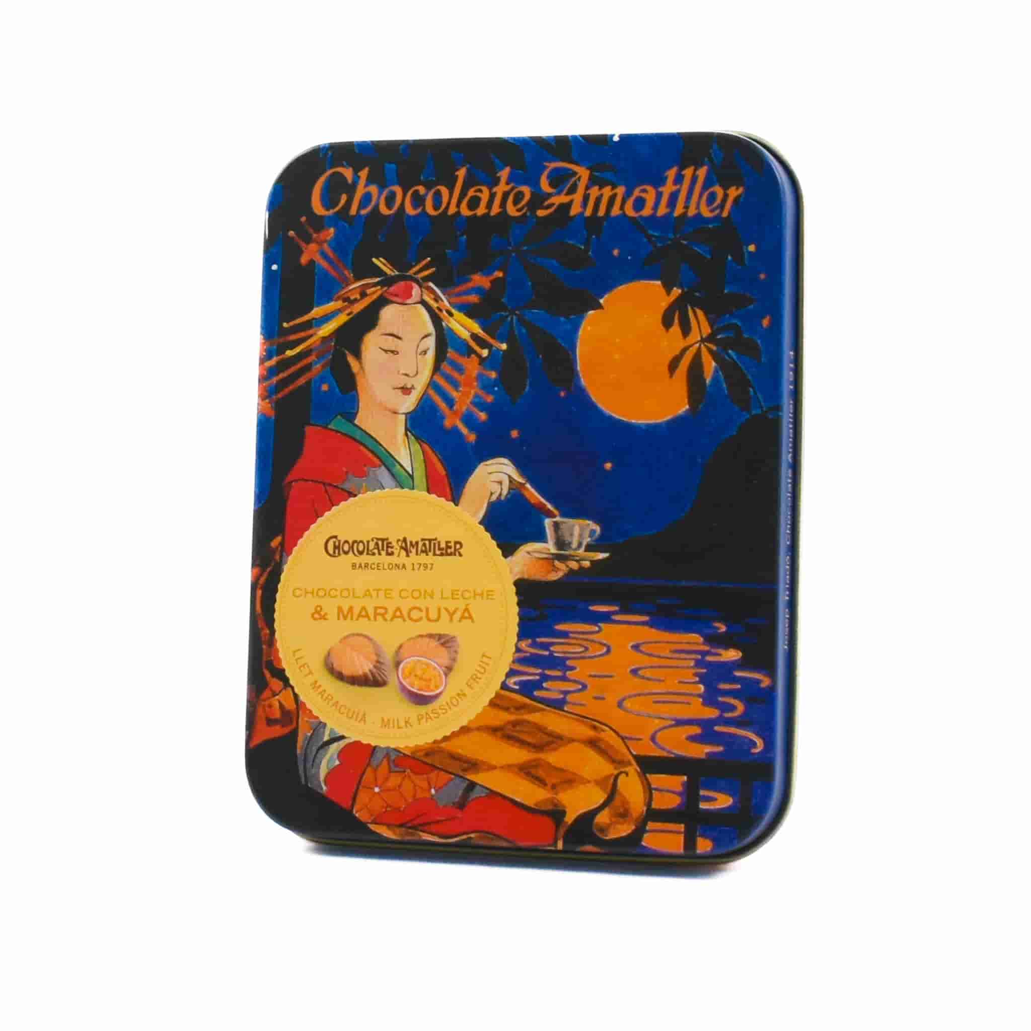 Amatller Milk Chocolate Leaves with Passion Fruit, 60g
