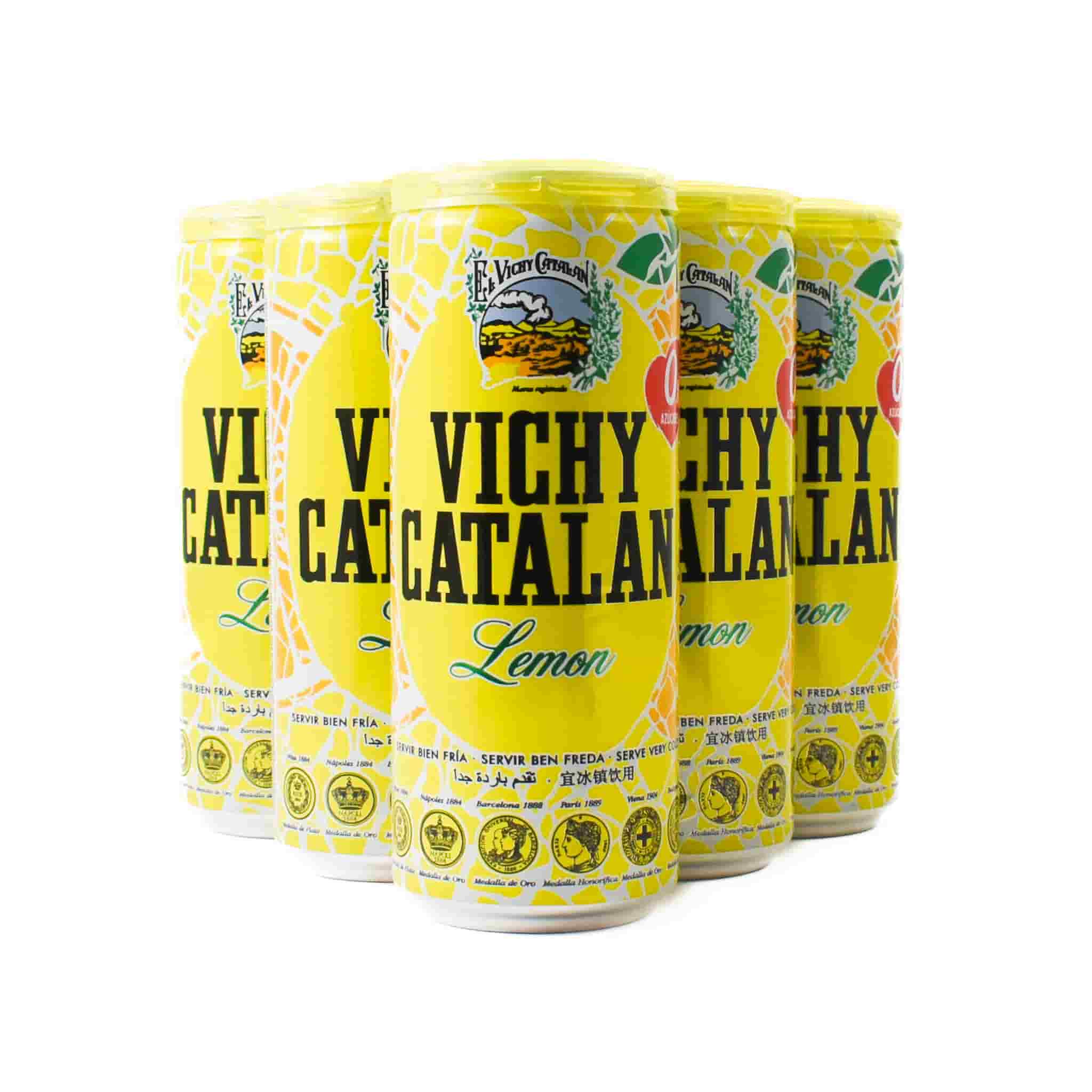 6x Vichy Catalan Sparkling Lemon Mineral Water, 330ml