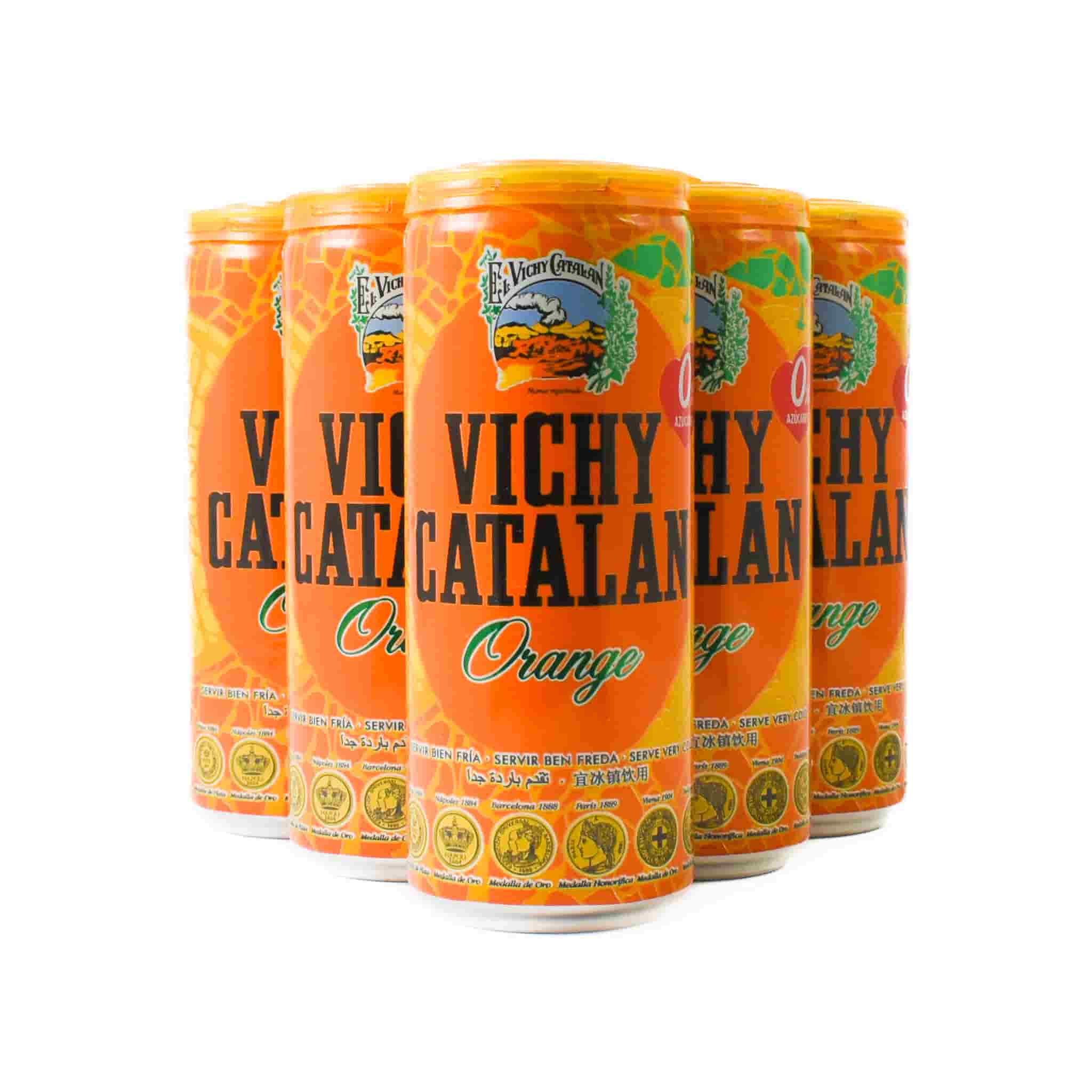 6x Vichy Catalan Sparkling Orange Mineral Water, 330ml
