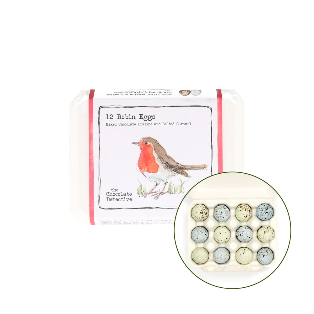 The Chocolate Detective 12 Robin Chocolate Eggs, 150g