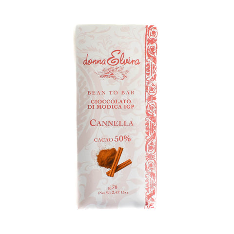 Donna Elvira Cinnamon PGI Modican Chocolate Bar, 70g