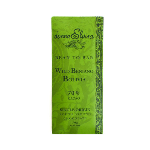 Donna Elvira Single Origin Bolivia Wild Beniano 70% Chocolate Bar, 70g