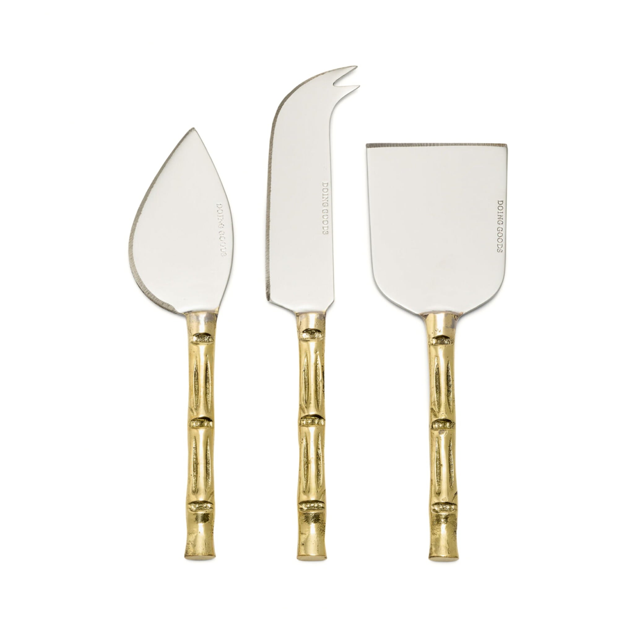 Doing Goods Set of 3 Bodhi Bamboo Cheese Knives Set in Giftbox