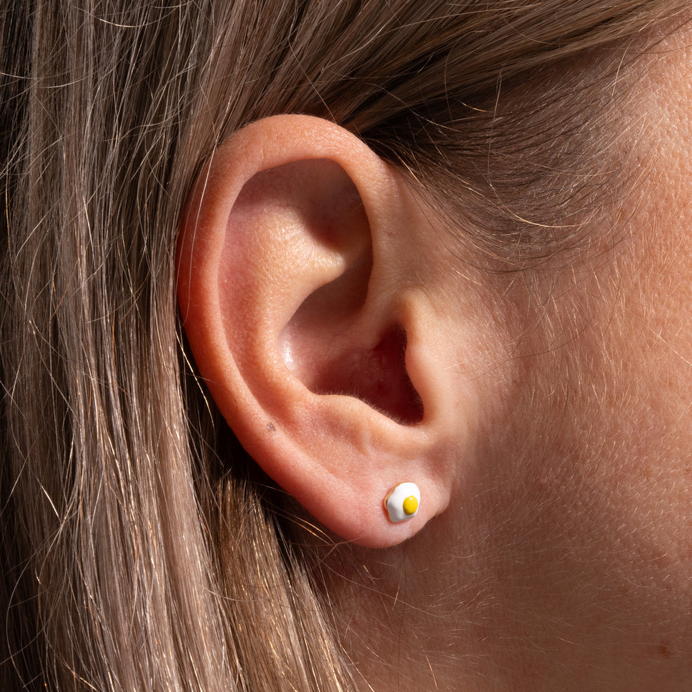 Pair of Coordinating Egg & Bacon Stud Earrings