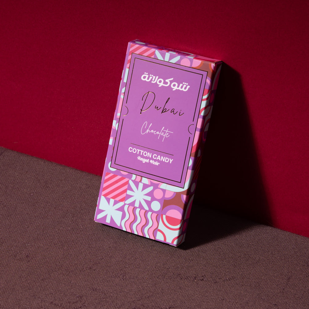 Le Damas Dubai Chocolate Bar, Milk Choc & Cotton Candy Angel Hair, 185g