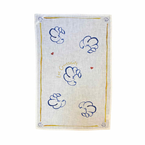 Dinette Croissants Linen Tea Towel