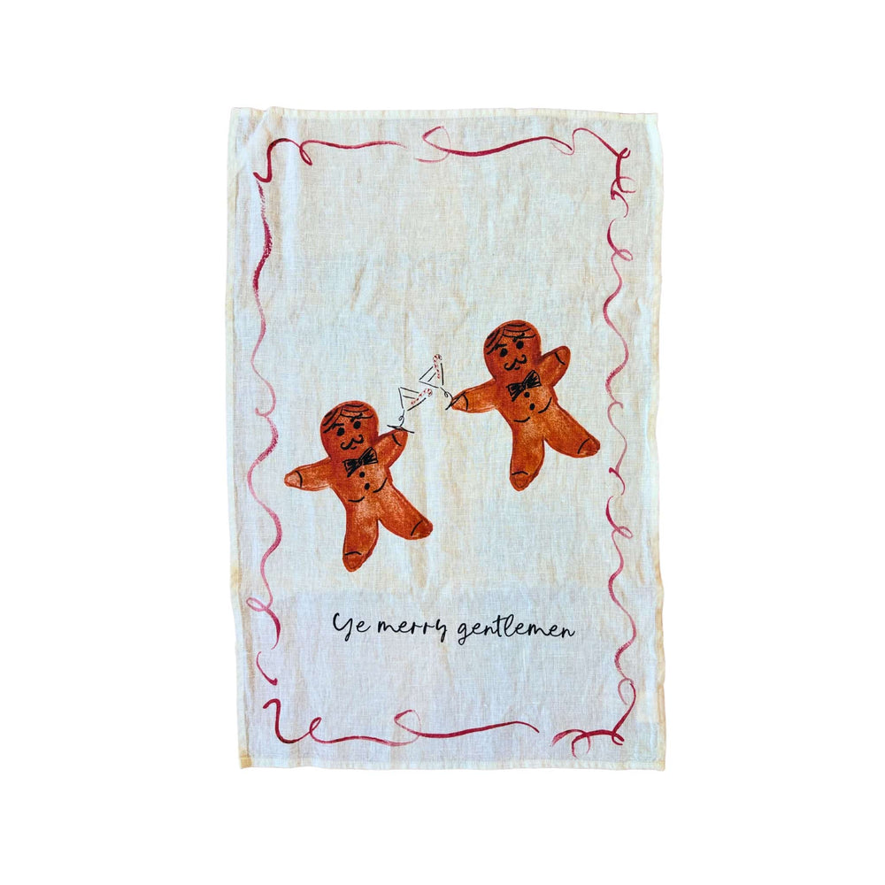 Dinette Gingerbread Men Linen Tea Towel