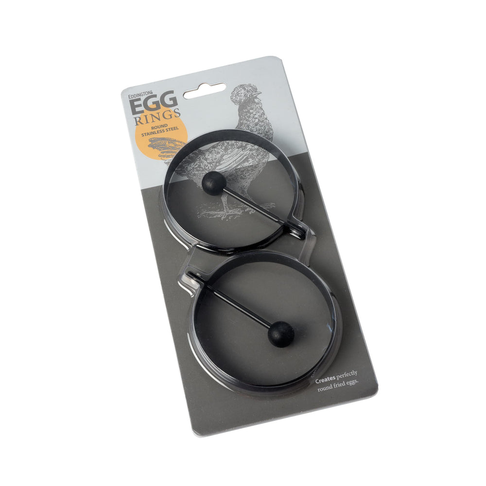 Set of 2 Non-Stick Egg Rings with Folding Handle