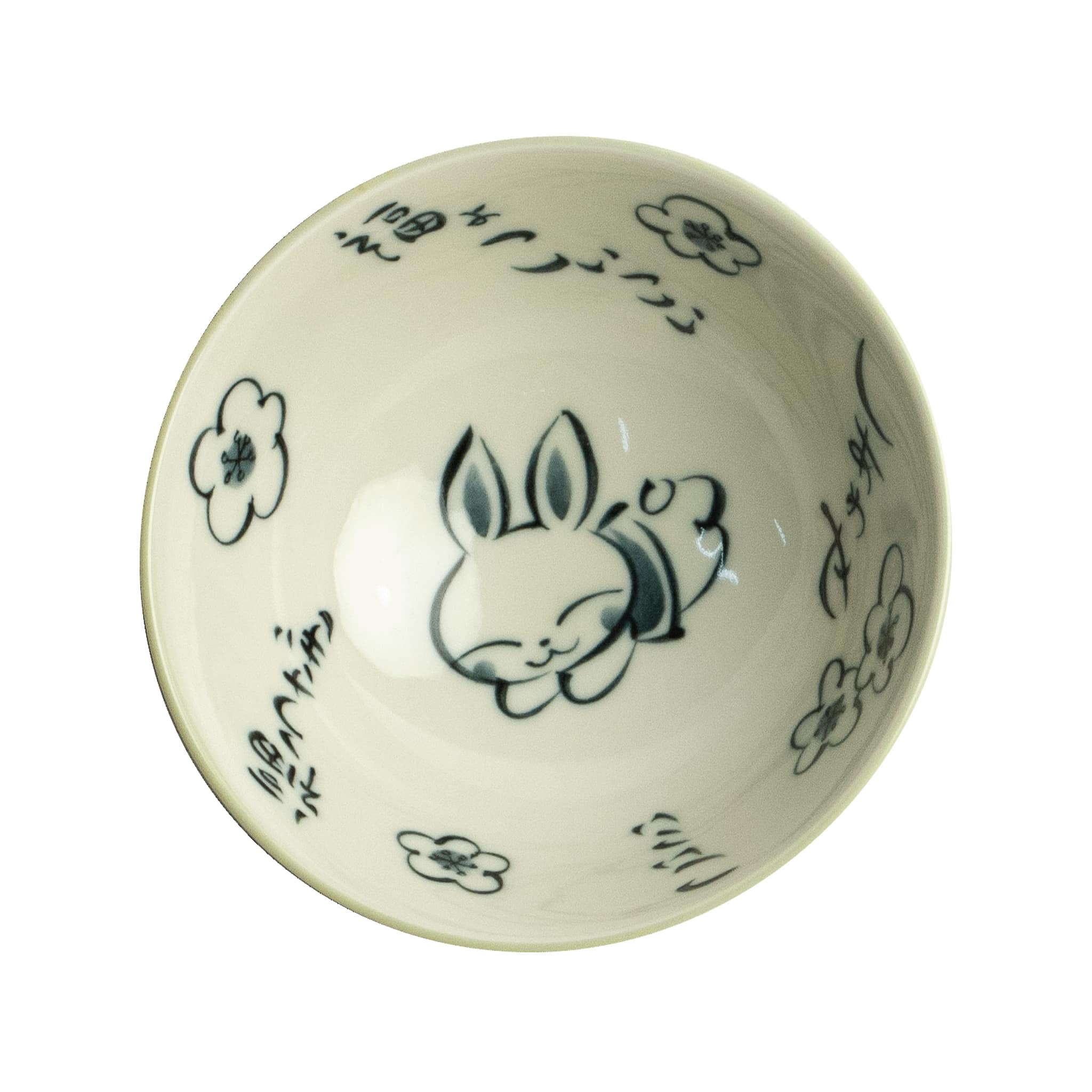 Japanese Kawaii Green Rabbit Rice Bowl, 14cm