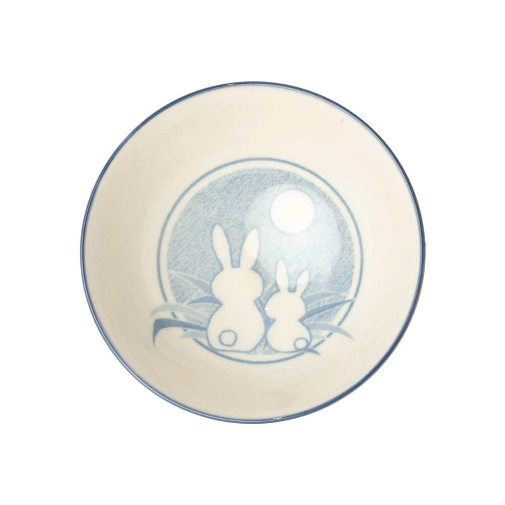 Japanese Kawaii Yellow Twin Rabbit Rice Bowl, 14cm