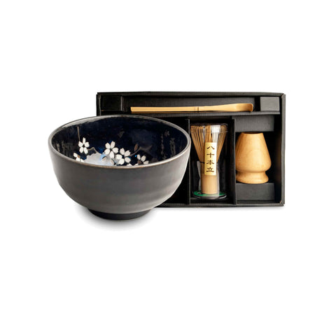 Black Blossom Matcha Bowl & Whisk Set