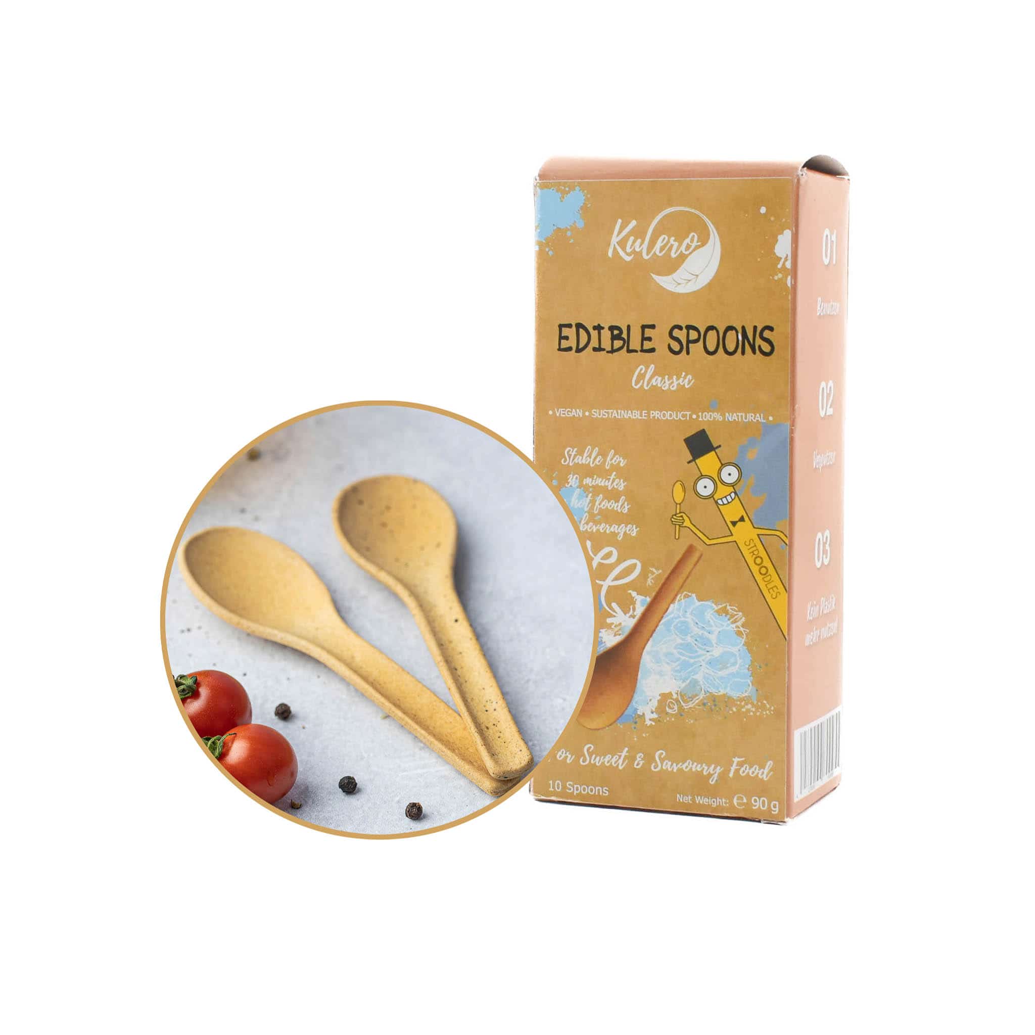 Stroodles Classic Flavour Edible Spoons, Set of 10, 14cm