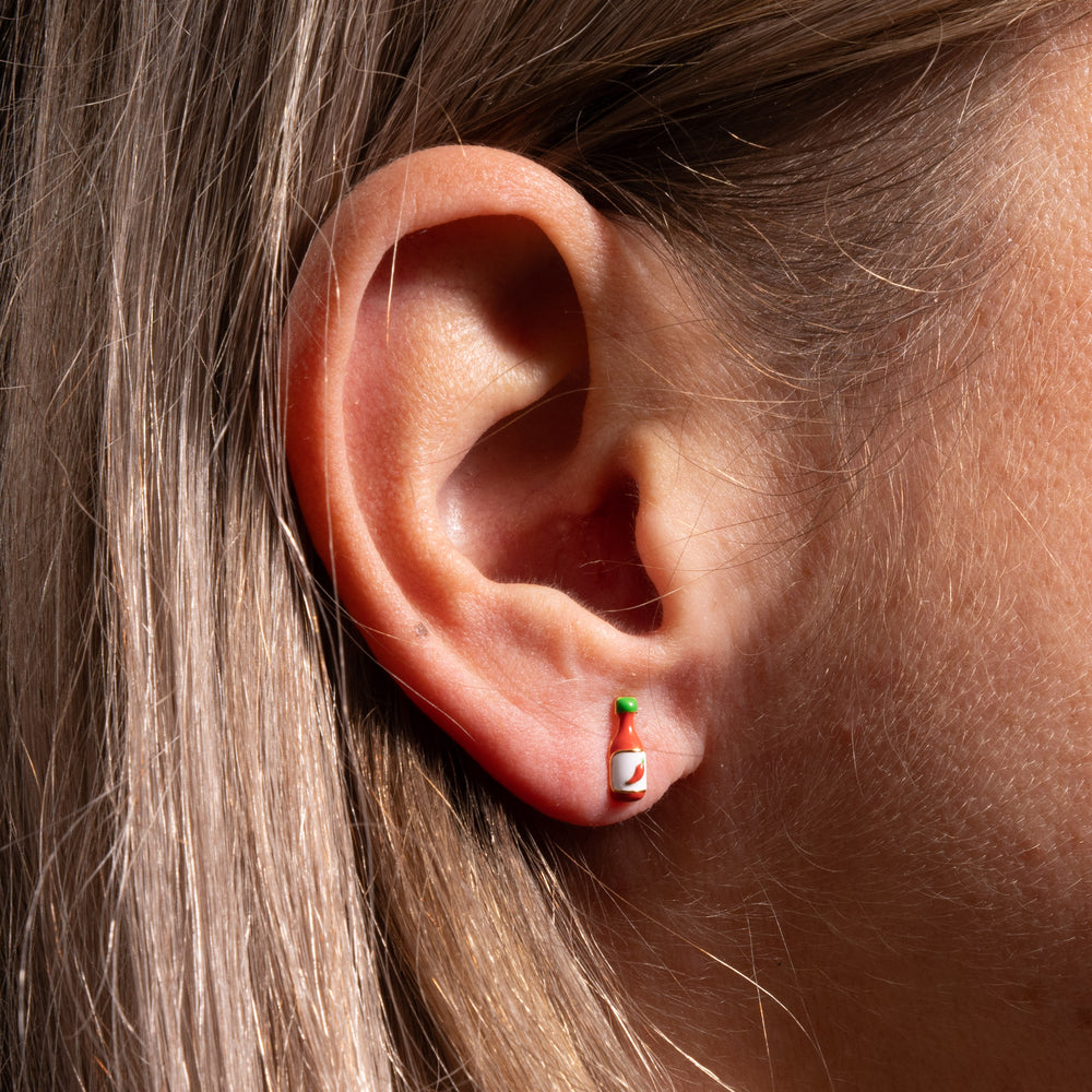 Pair of Coordinating Tabasco & Lime Stud Earrings