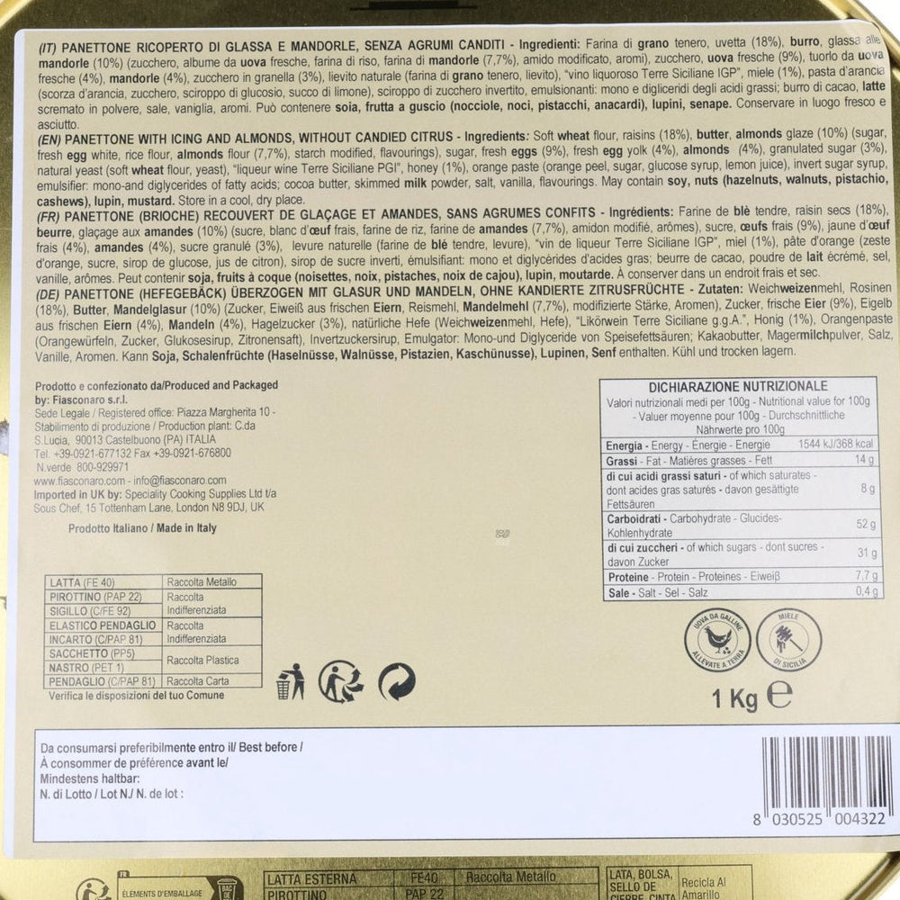 Fiasconaro x Dolce & Gabbana Mandorle Di Sicilia Panettone, 1kg