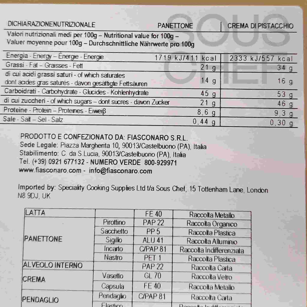 Fiasconaro x Dolce & Gabbana Pistachio Panettone with Pistachio Cream, 600g