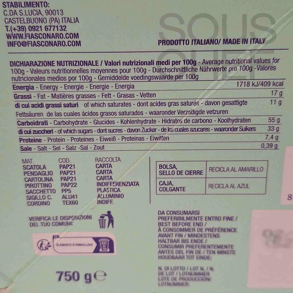 Fiasconaro x Ypsigro Mulberry & Milk Chocolate Chip Panettone, 750g