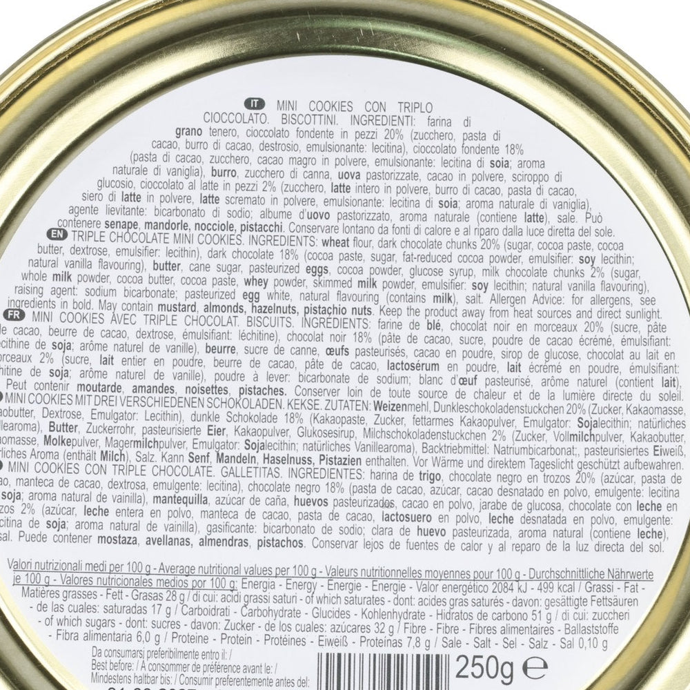 Flamigni Italian Triple Chocolate Biscuits in Tin, 250g