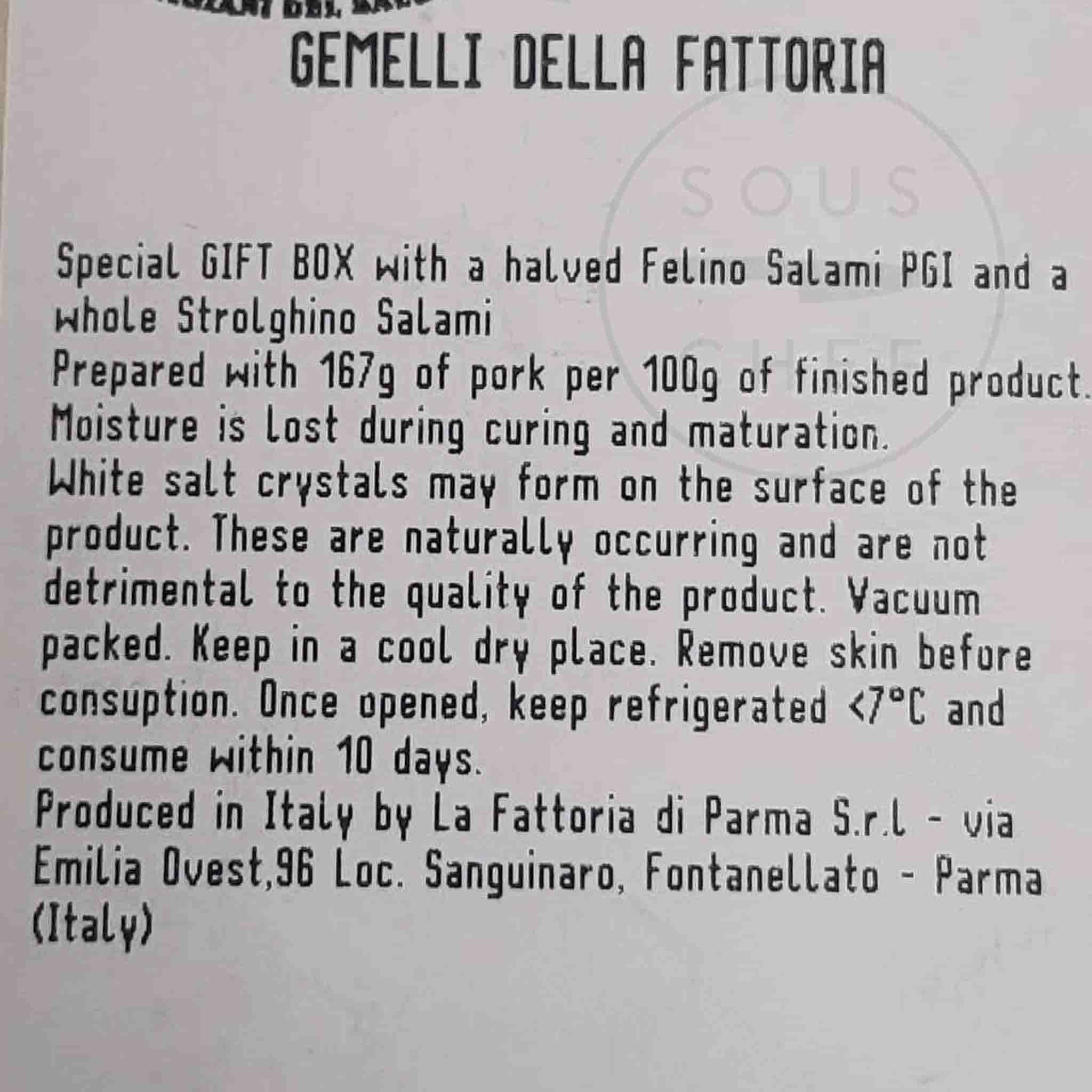 La Fattoria Di Parma Salami Felino IGP Gift Set, 500g