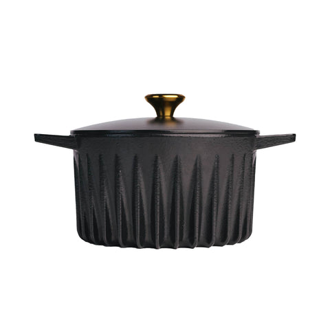 FIREUP Black Cast Iron Dutch Oven, 26cm