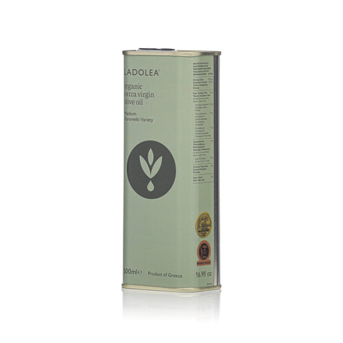 Ladolea Organic Greek Koroneiki Medium Extra Virgin Olive Oil Tin, 500ml