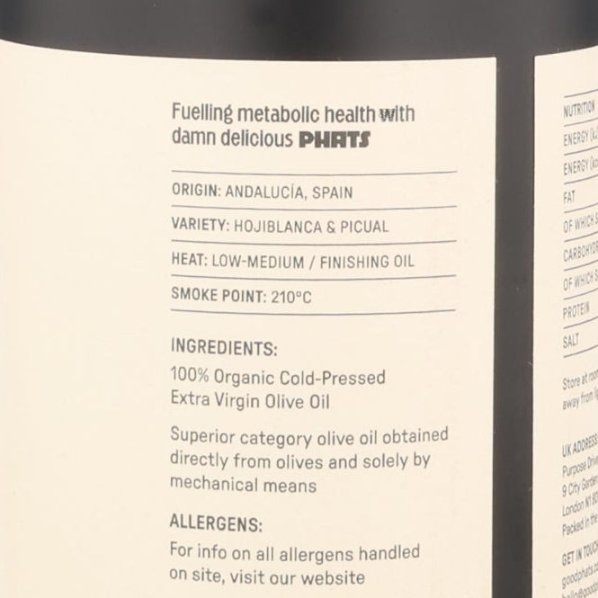 Good Phats Organic Extra Virgin Olive Oil in Bottle, 500ml