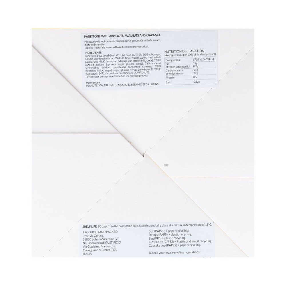 Gustificio Apricot, Walnut & Caramel Panettone, 900g