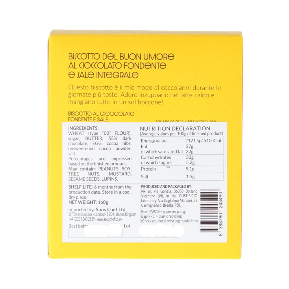 Gustificio Good Mood Dark Chocolate & Sea Salt Biscuits, 160g