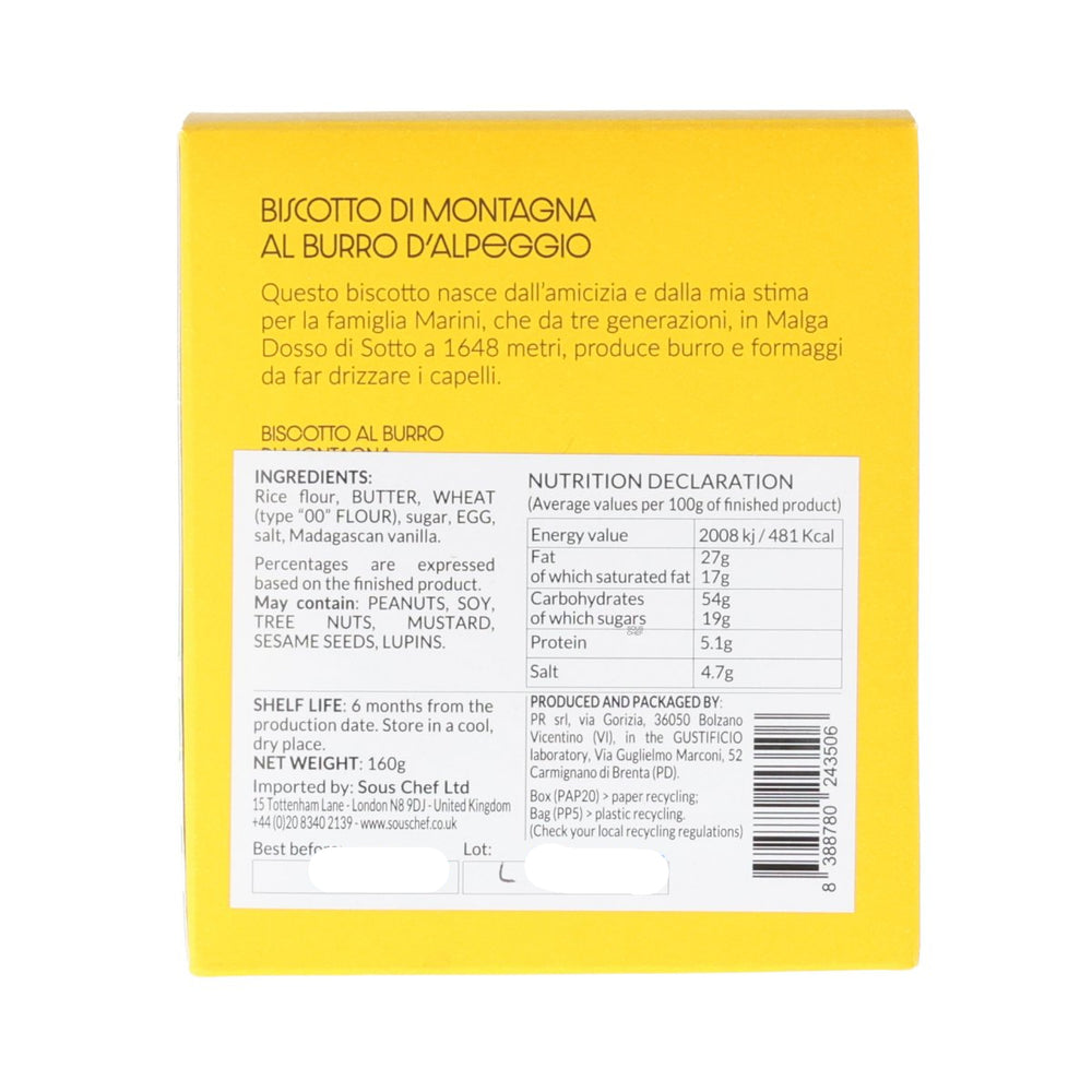 Gustificio Mountain Alpine Butter & Vanilla Biscuits, 160g