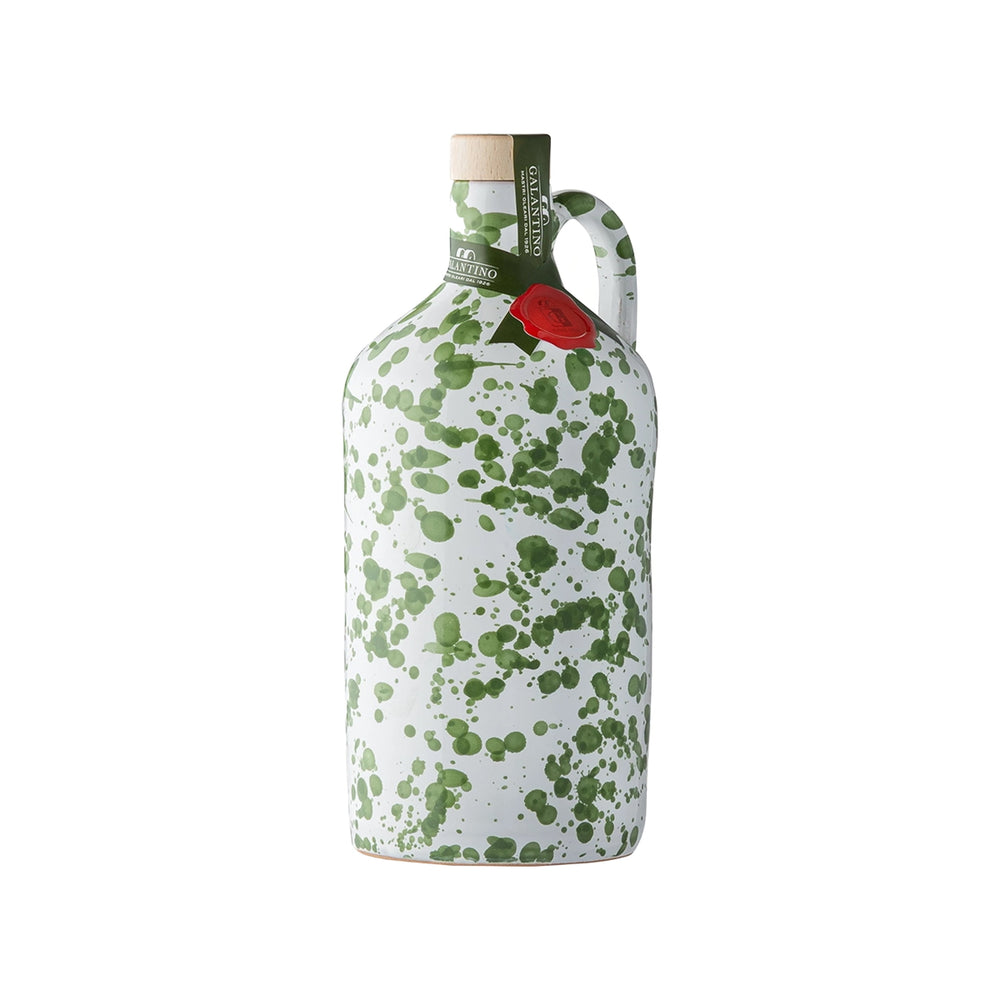 Puglian Extra Virgin Olive Oil in Green Splatter Ceramic Bottle, 500ml