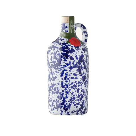 Puglian Extra Virgin Olive Oil in Blue Splatter Ceramic Bottle, 500ml