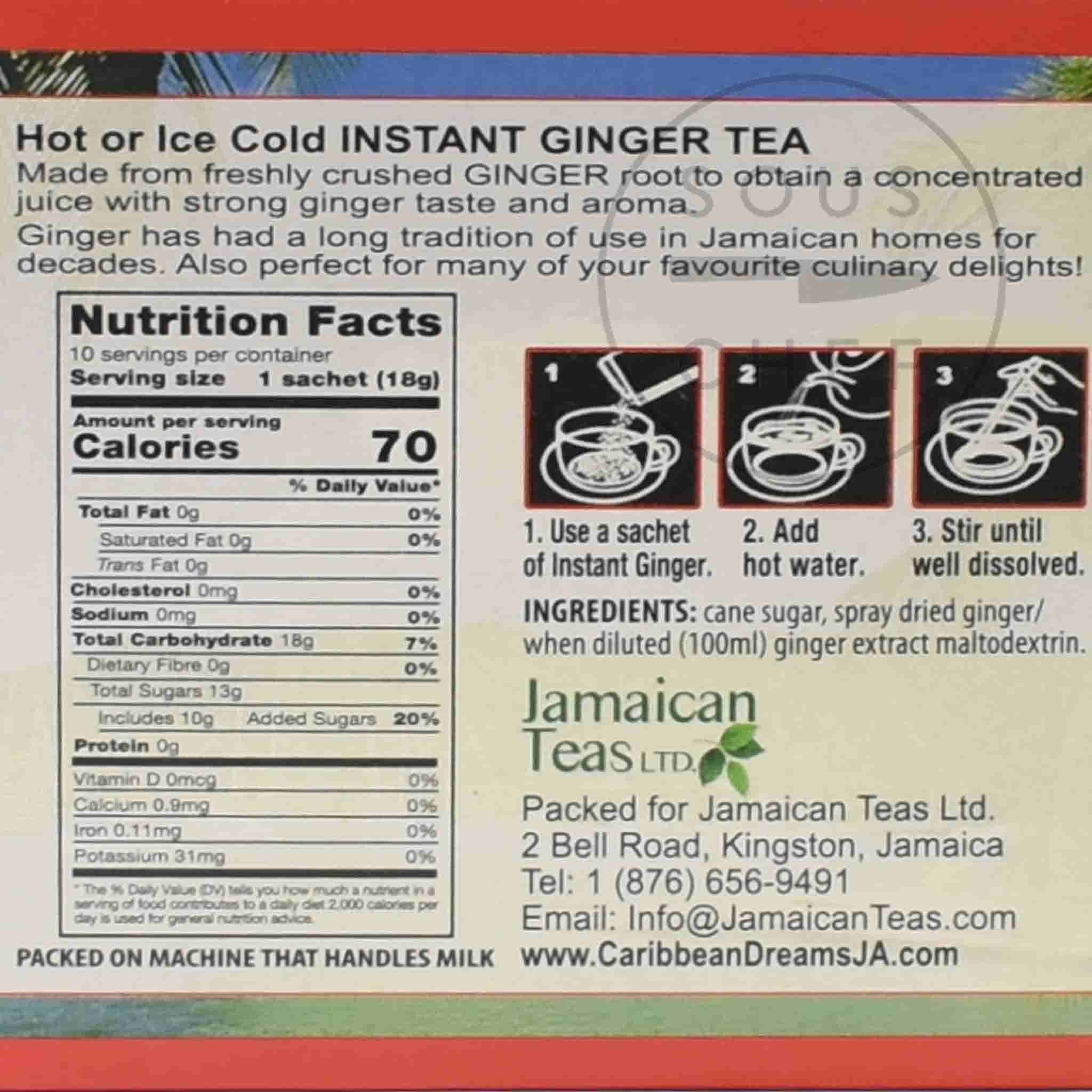 Caribbean Dreams Instant Ginger Tea, 180g
