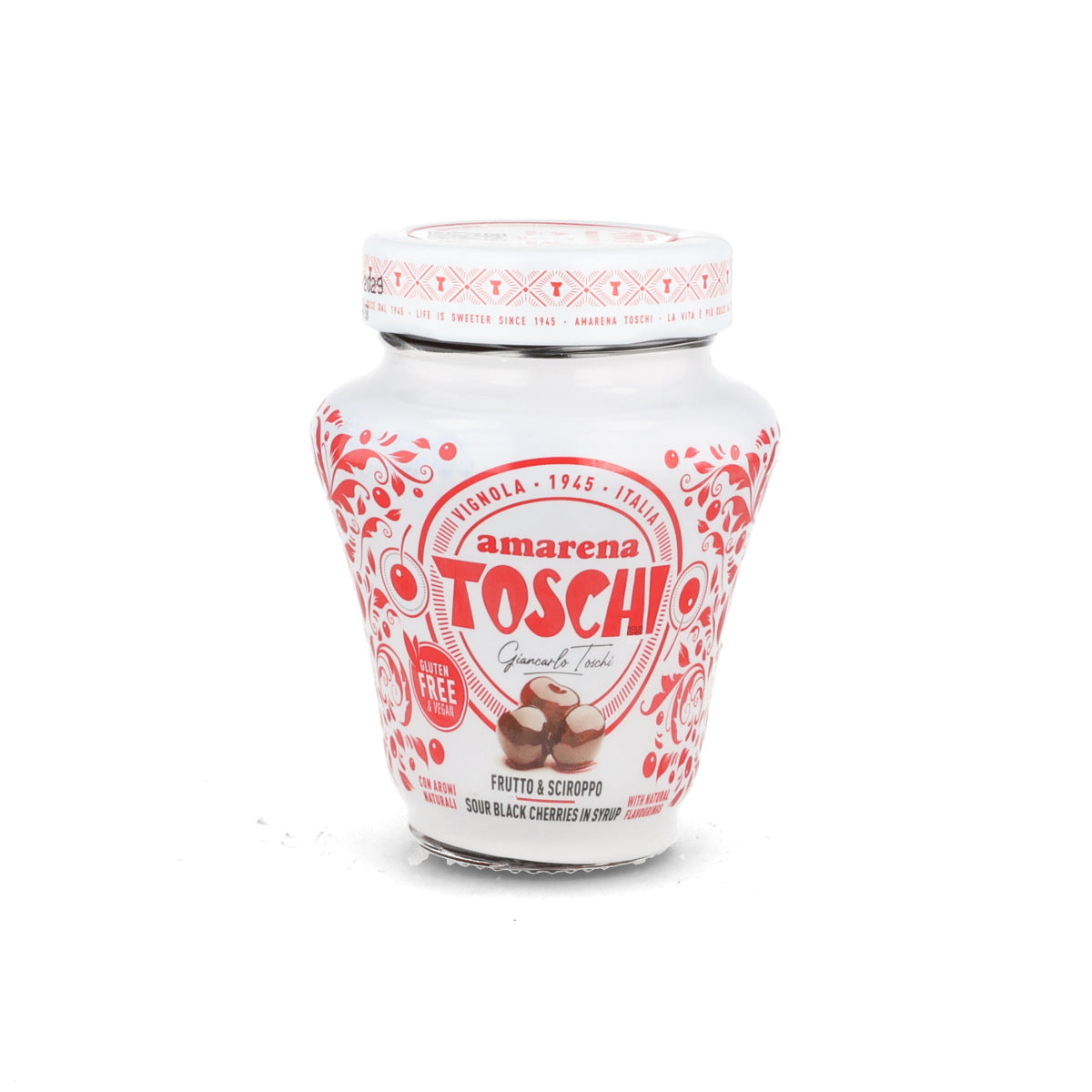 Toschi Sour Black Amarena Cherries in Syrup, 230g