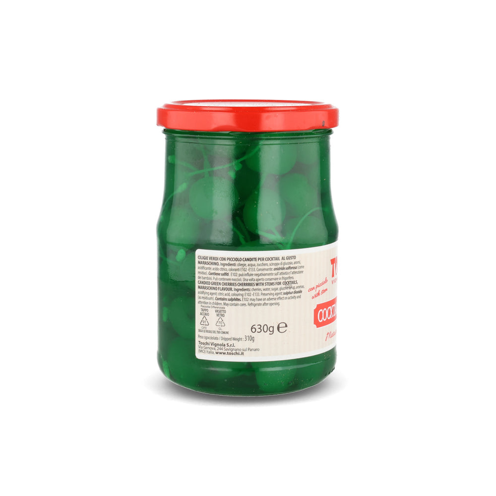 Toschi Green Cocktail Cherries, 630g