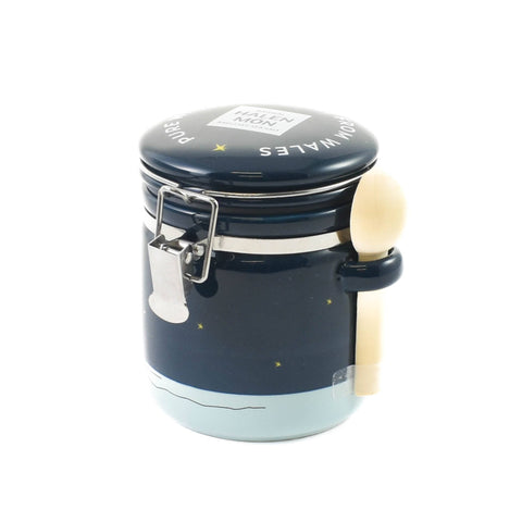 Halen Mon Pure Sea Salt in Blue Church-In-The-Sea Ceramic Jar, 100g