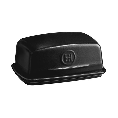 Emile Henry Black Butter Dish, 17x11cm