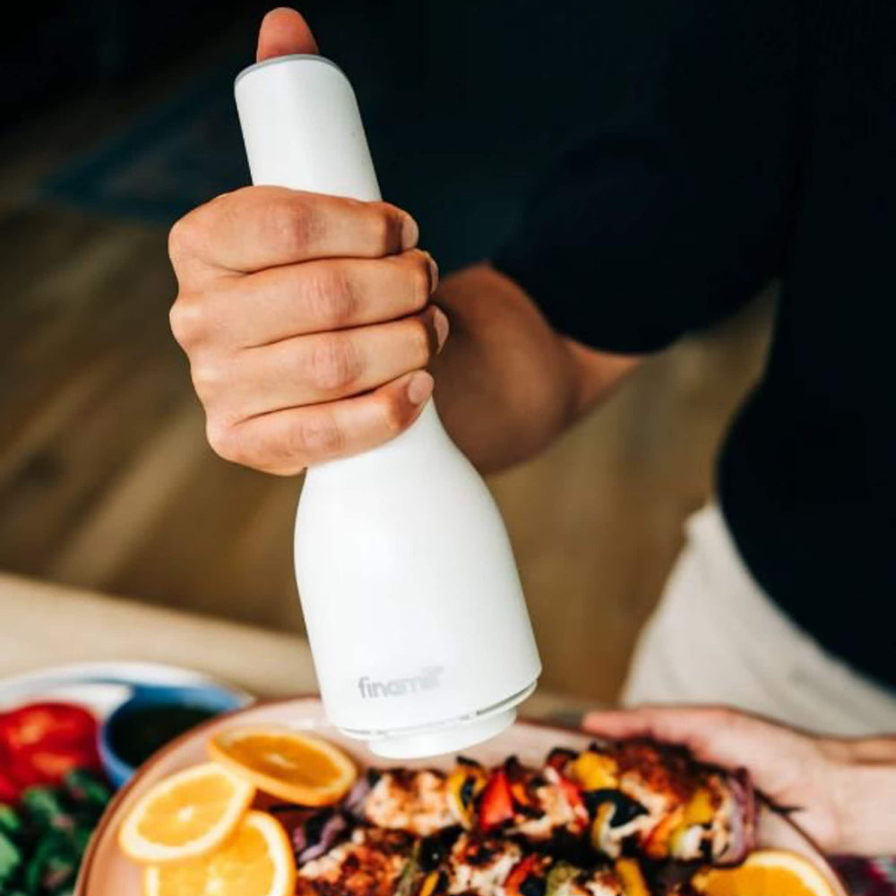 FinaMill One White 3 Piece Rechargable Electric Spice Grinder Set