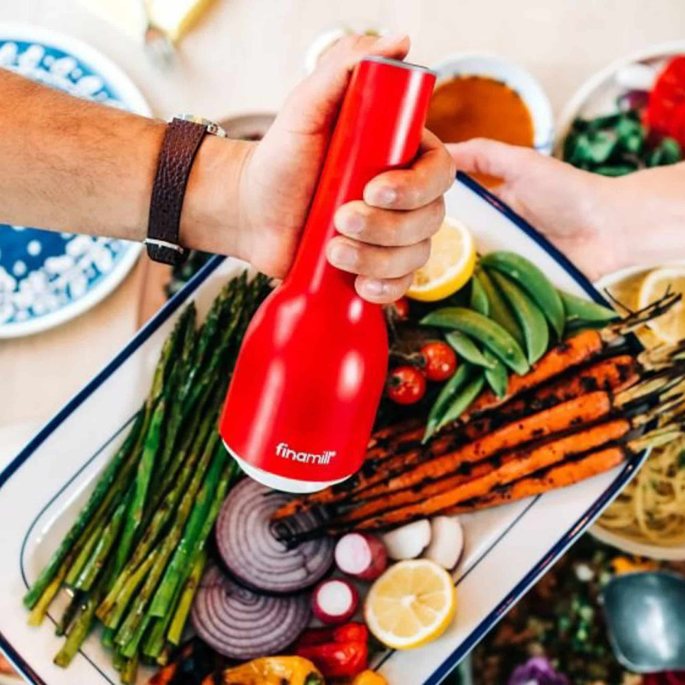 FinaMill One Red 3 Piece Rechargable Electric Spice Grinder Set