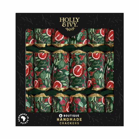 Set of 6 Boutique Pomegranate Christmas Crackers
