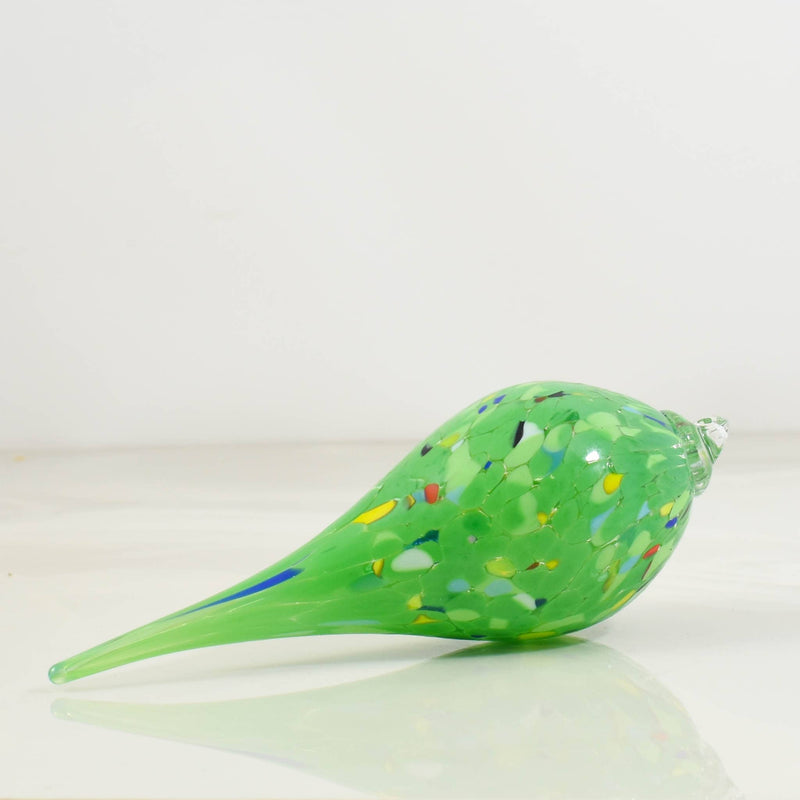 Murano Glass Decorative Teardrop Ornament, Green