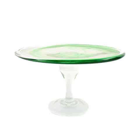 Murano Glass Green Cake Stand, 25cm