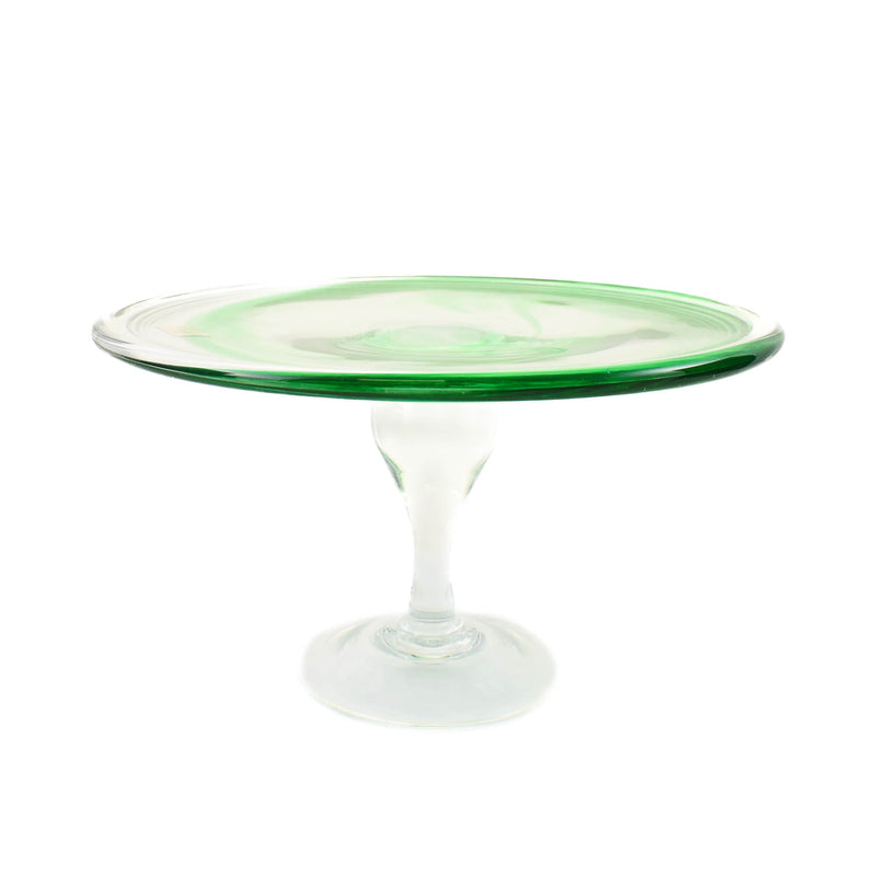 Murano Glass Green Cake Stand, 25cm