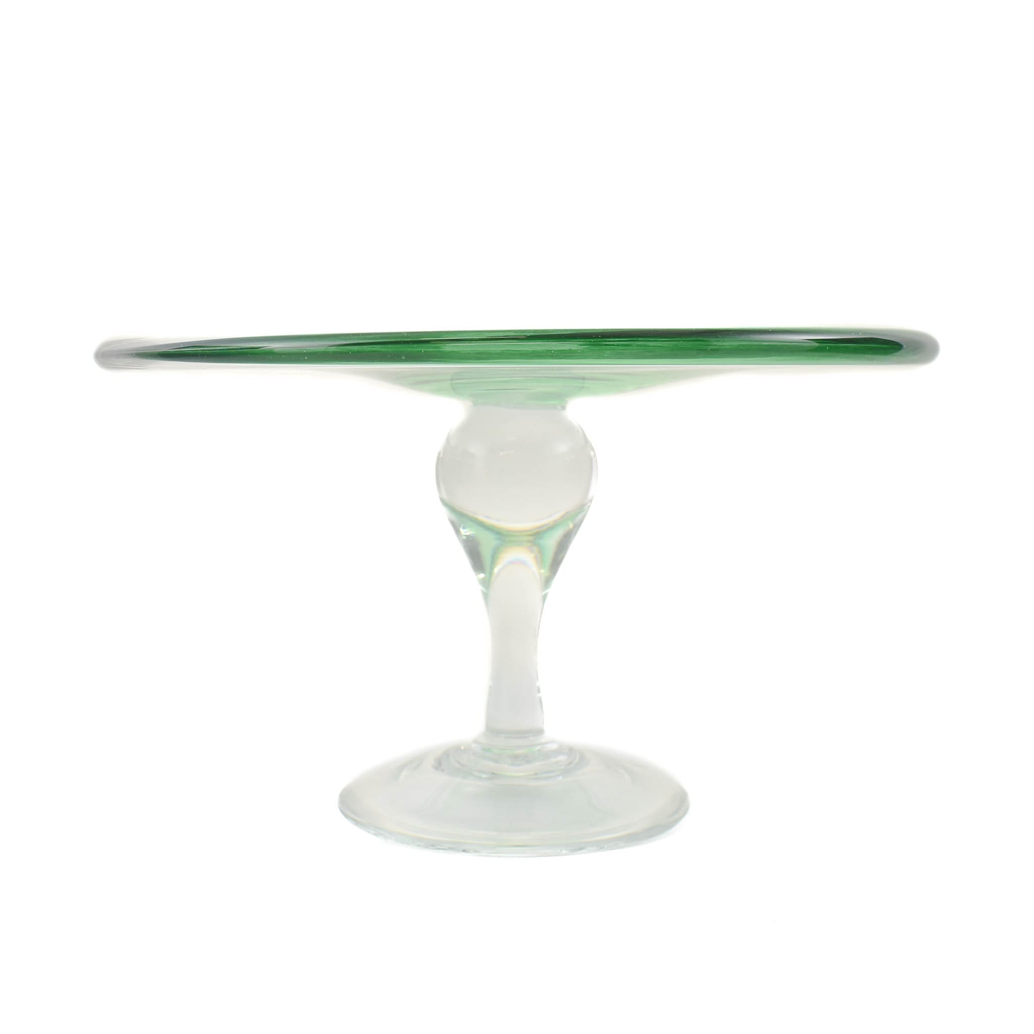 Murano Glass Green Cake Stand, 25cm