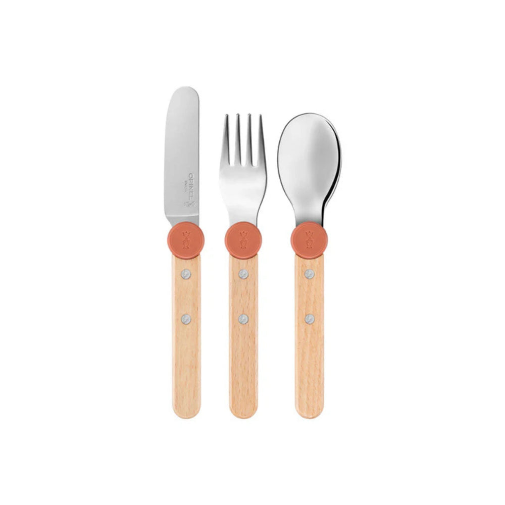 Opinel Le Petit Gourmet Green 3 Piece Children's Cutlery Set