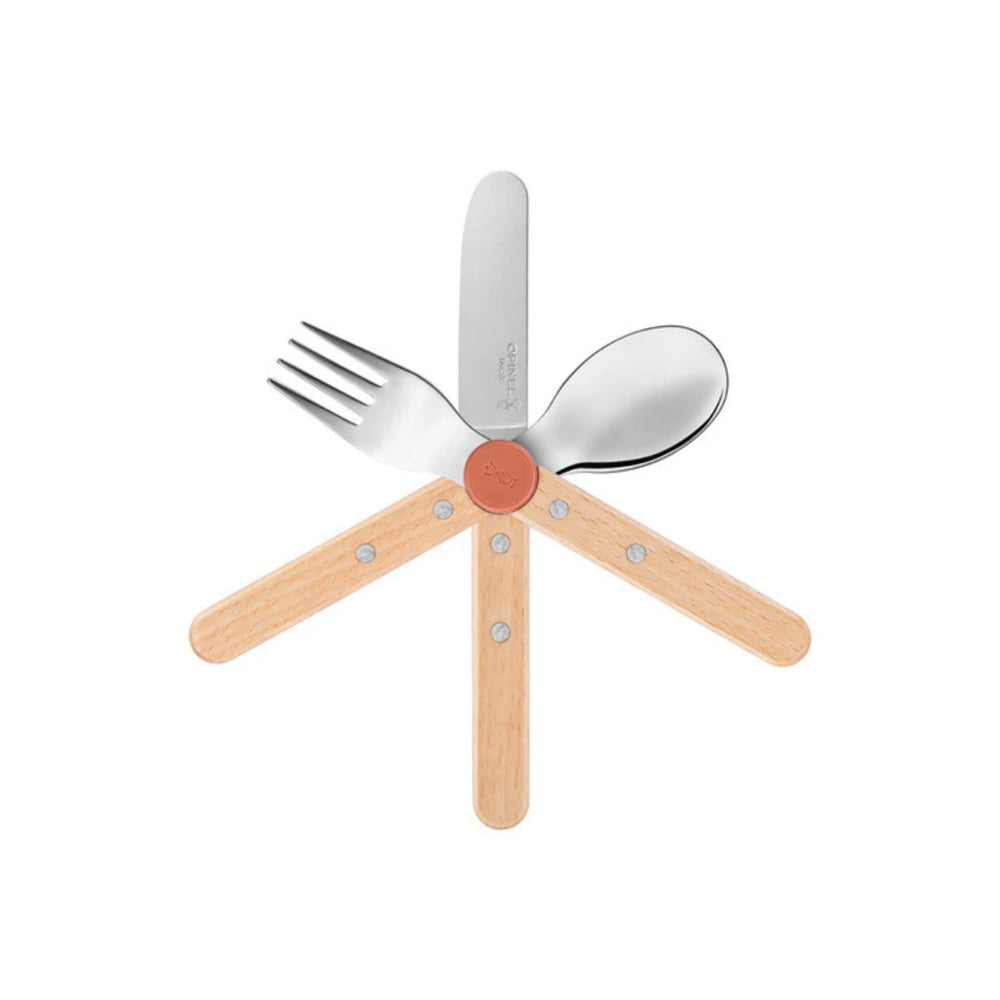 Opinel Le Petit Gourmet Green 3 Piece Children's Cutlery Set