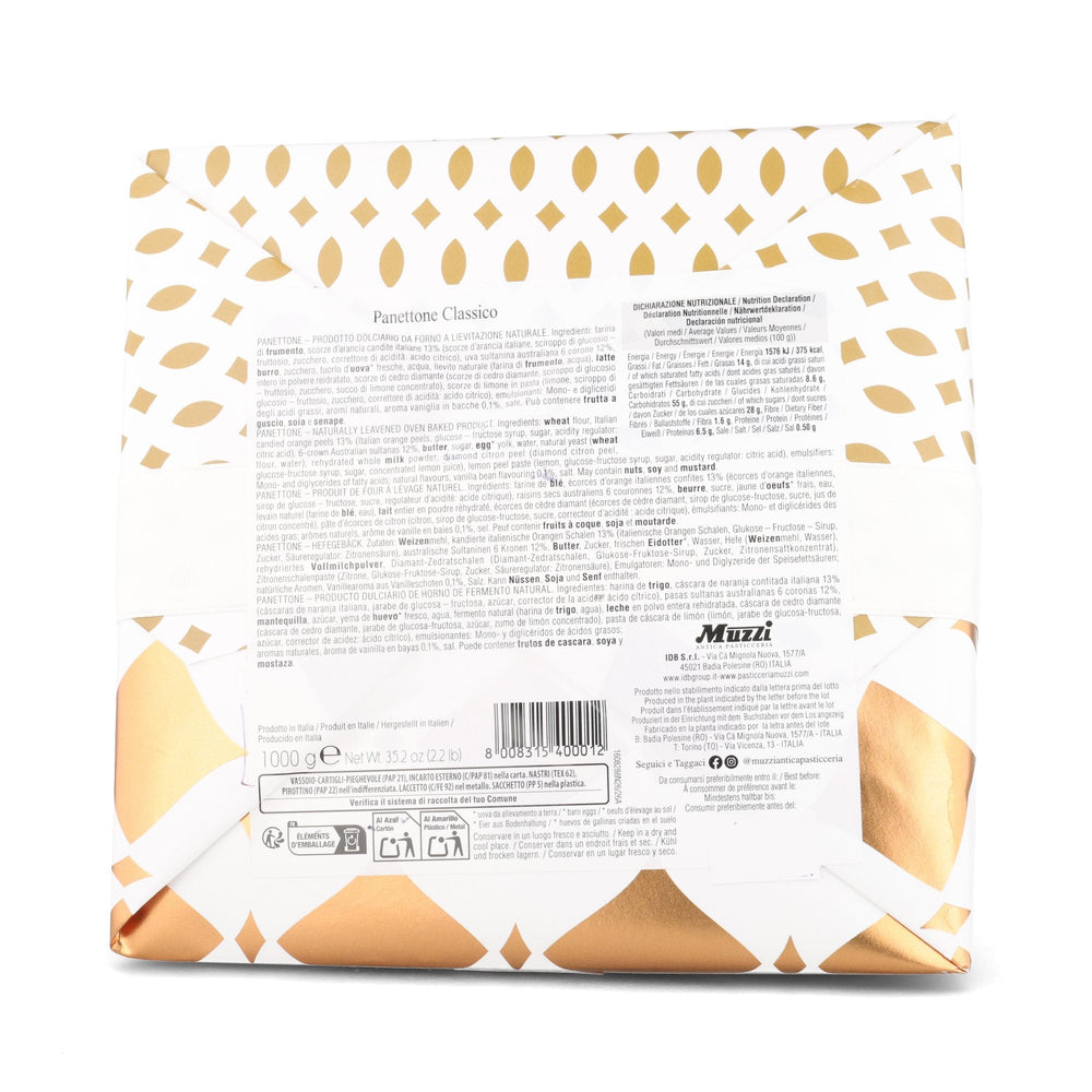 Muzzi Gold Diamond Traditional Panettone, 1kg